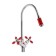 Kitchen mixer Zein ZC2027, flexible surge, crane boux brass 1/2 ", red/chrome