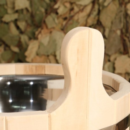 A gang made of linden is round, 5l, stainless insert, "Dobroparov"-5