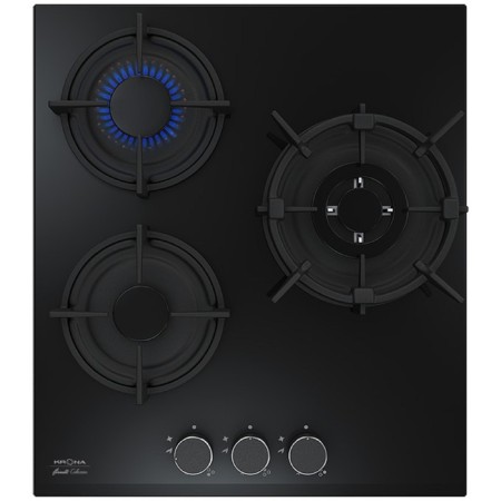 Krona Fiero 45 BL, gas, 3 burners, 45 cm, gas control, black