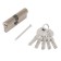 The cylinder mechanism standard Max, 80 mm (35x45), 5 keys, type key/key, matte nickel