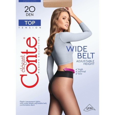 Female tights Conte Elegant Top, 20 Den, size 2, color MOCCA-3