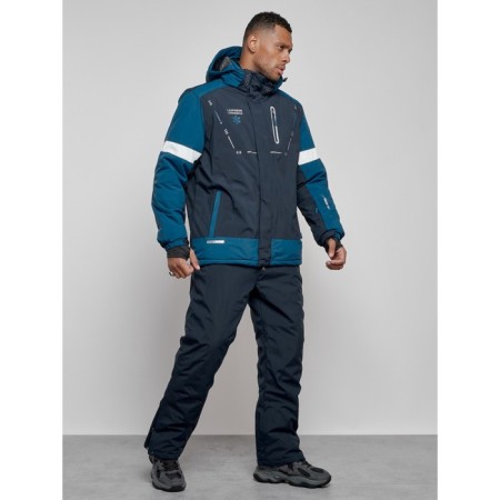 Male winter ski costume, size 48, dark blue color-2