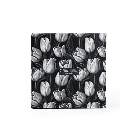 Box with a vase and PVC windows folding “black and white aesthetics”, 23 x 30 x 23 cm-5