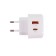 Network charger PERO TC10, USB, USB-C, 3.1 A, fast charging, white