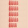 Patching nails, 24 pcs, ballerina shape, orange color