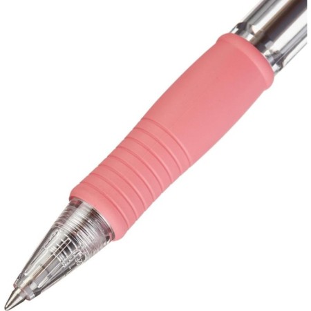 Automatic ballpoint handle Pilot Super Grip, rubber emphasis, 0.7 mm, oil base, blue rod, pink case-3