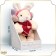 Soft toy "Little Friend", skiing, red scarf