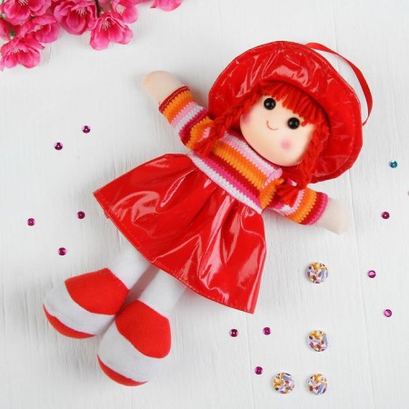 Soft toy "Doll", striped dress, Mix color-1