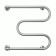 Water towel terminus m-shaped, 500x500 mm, side connection, chrome