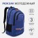A backpack with a zipper, 2 external pockets, blue color
