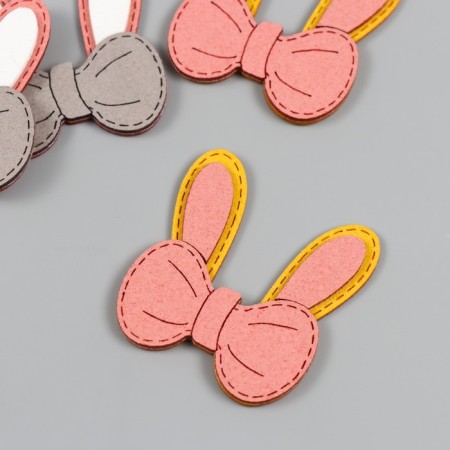 Decor for creativity claims. suede "bow with bunny ears" mix 4.5x5 cm-1