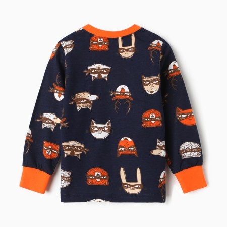Pajamas for boys, dark blue color, height 116 cm-5