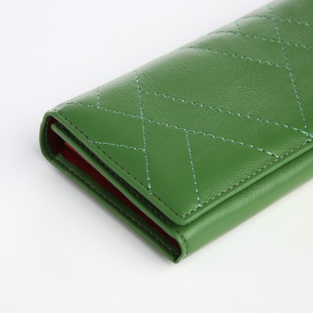 Women's wallet on magnet, green color-2