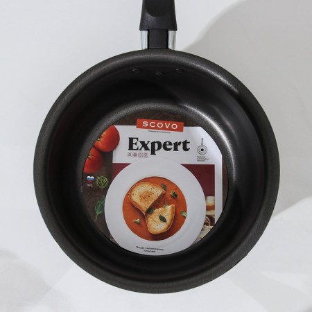 Bucket "Expert", 1.3 l, d = 16 cm, glass cover, plastic handle, anti -stick coating, burgundy color-5