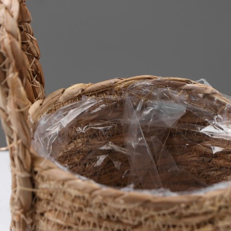Kashpo wicker "Kenya" cylinder with handles, 15.5x15.5x13.5 cm, natural-4