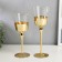 Glass candlestick set 2 pcs "Romance of candles" gold height 23 cm, 20 cm