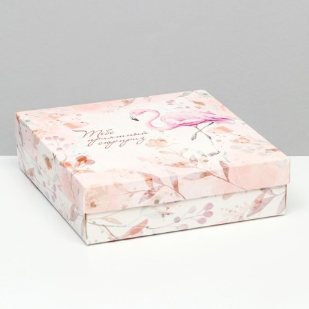 Folding box, "flamingo" 23 x 23 x 6.5 cm-1