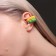 Earrings "Kaffa" set 2 pcs, spheres, color zeleen-yellow