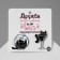 Set of badges (2pcs) "cats" mysterious, black and white color in ferrous metal