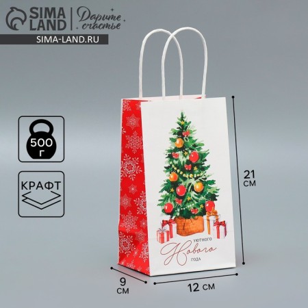 Package gift craft "Cosiness in the house", 12 x 21 x 9 cm, New Year