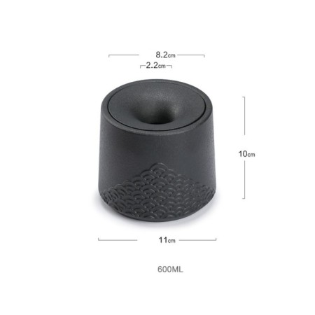 Ceramic ashtray for cigarettes and sticks "Style", 11 x 10 cm, d = 2.2 cm, black-1