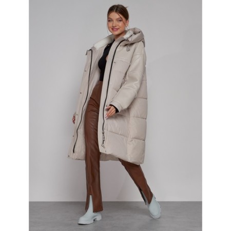 Coat insulated winter female, size 48, beige color-11