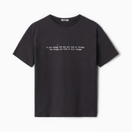 T-shirt for a boy, dark gray color, height 170
