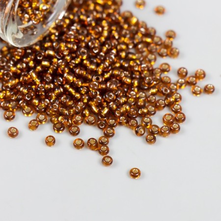 12/0 round beads in the bottle "Golden-brown" transparent-color 20 g-3