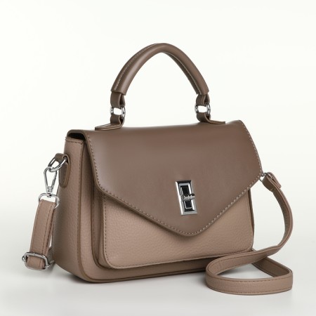 Women's bag on the Textura valve, small size, beige color-3