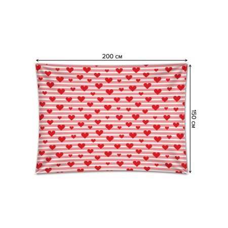 Decorative panel with photo printing "hearts on strips", horizontal, size 150x200 cm-1