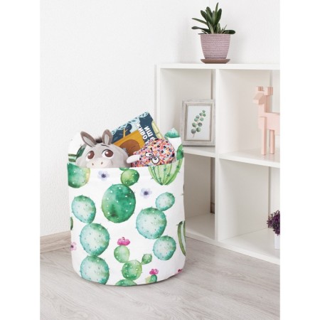 Basket for toys "Cactus watercolor, size 35x35 cm