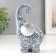 Souvenir Polystone "Stone Elephant with silver ears" 8x9.5x13 cm