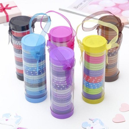 Hair gum "in a tube" (set 24 pcs) simple, mix-1