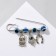 Sobel-bular "owl from the evil eye", 6 cm, blue color in silver