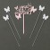 Set for decorating "Happy Birthday" butterflies, set 4 pcs, pink color