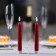 LED candle wax "red", 2x19 cm, AAX2 (not in the set.), T/white