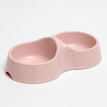 Double bowl "Moore-huma" 22.5 cm x 13 cm x 6 cm, 0.2 l, pink