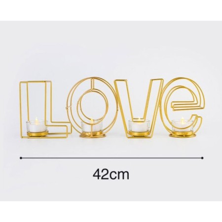 Summary of the metal desktop "Love", 13.5 x 42 cm, gold-3