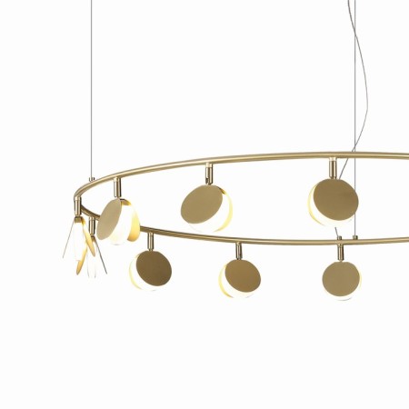 Suspended chandelier Mantra Shell, Led, 3180lm, 3000k, 300 mm, gold color-1