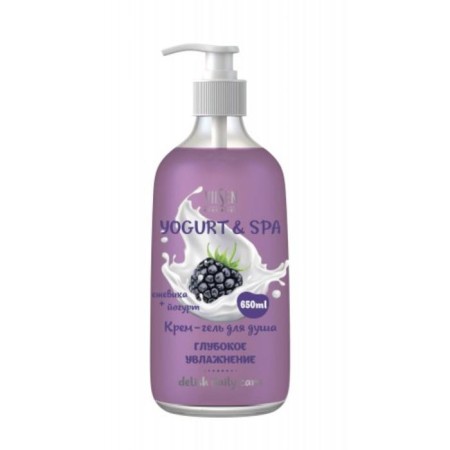 Vilsen shower cream gel, deep moisture, Yogurt & SPA series, blackberry, yogurt, 650 ml-3