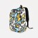 School backpack of textiles on a zipper, 3 pockets, yellow/multi -colored color