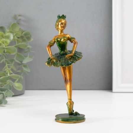 Polystone souvenir "Ballerina in a green pack" 17x6.8x5.5 cm