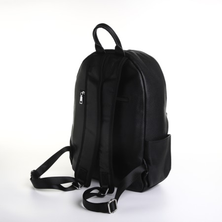 Women's backpack city on lightning, Fidelio Largo, 4 external pockets, black color-1