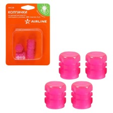 Caps on the tire valve S-1, luminous, pink, ABS plastic, 4 pcs. AVC38