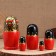 Matryoshka "Martha", black scarf, 5-doll, 19 cm
