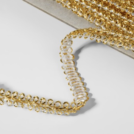 Decorative braid “Chanel”, 8 mm, 10 ± 1 m, gold color-1