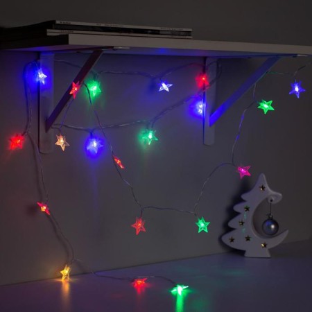 Garland “thread” 3 m with nozzles “stars”, ip20, transparent thread, 20 LED, glow of multi (RG/RB), blinking, usb-2