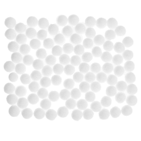 A set of textile details for the decor "bombs" 100 pcs. set, size 1 pc. 1.2 cm, white color