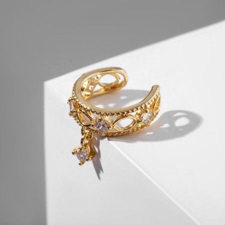 Earring "Kaff" Bright classic, white color in gold-1