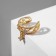 Earring "Kaff" Bright classic, white color in gold